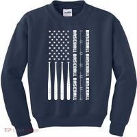 Baseball Player American Flag Patriotic Boy Baseball Kids Sweatshirt thumb 0