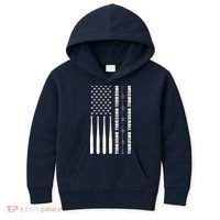 Baseball Player American Flag Patriotic Boy Baseball Kids Hoodie thumb 0