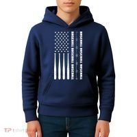 Baseball Player American Flag Patriotic Boy Baseball Kids Hoodie thumb 4