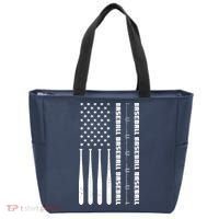 Baseball Player American Flag Patriotic Boy Baseball Tote Bag thumb 0