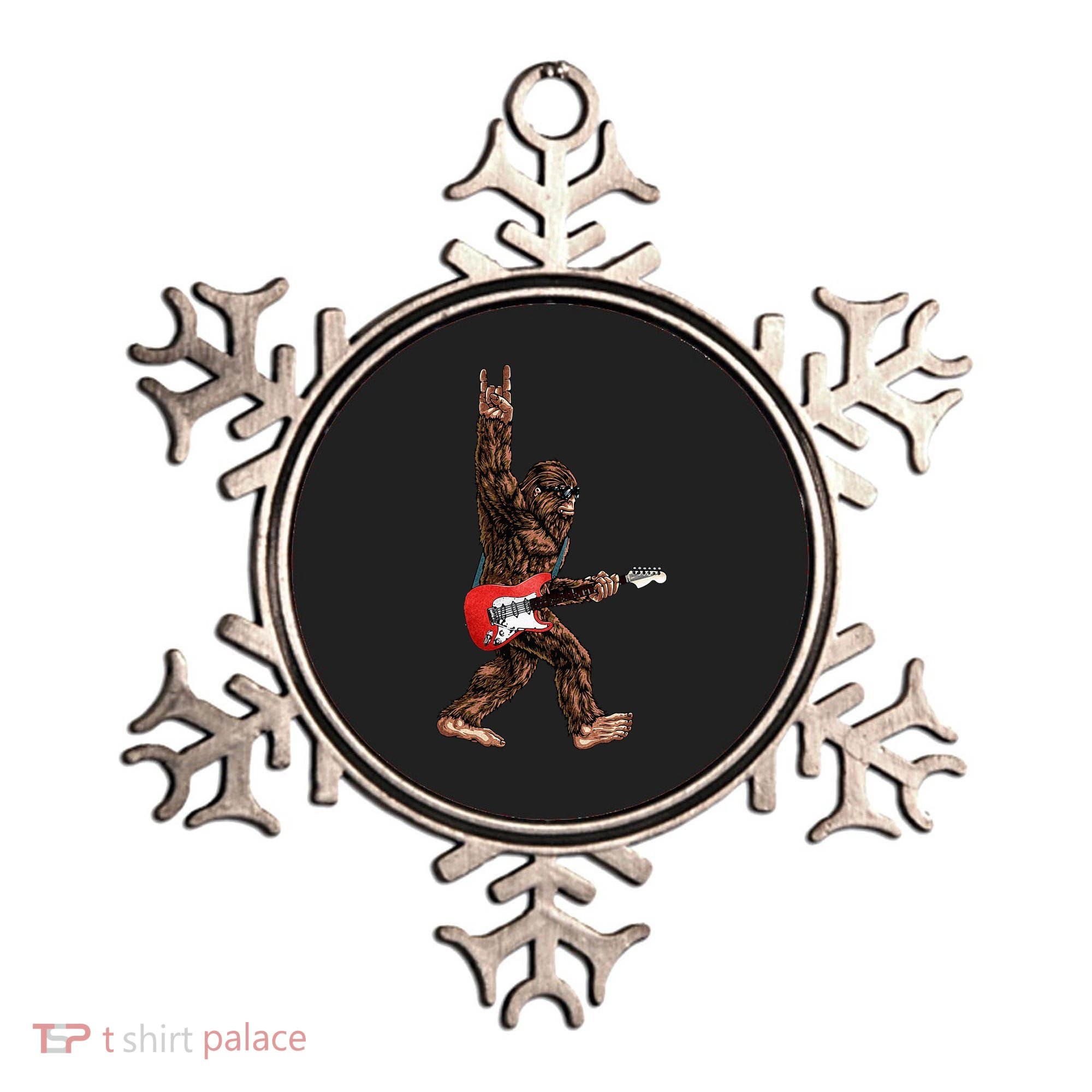 Bigfoot Playing A Electric Guitar Rock On Sasquatch Big Foot Ornament