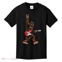 Bigfoot Playing A Electric Guitar Rock On Sasquatch Big Foot Kids T-Shirt thumb 0