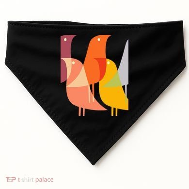 Bird Print Art Deco 60s Style Minimal Hippy Retro Cool USA-Made Doggie Bandana