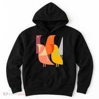 Bird Print Art Deco 60s Style Minimal Hippy Retro Cool Hoodie thumb 0