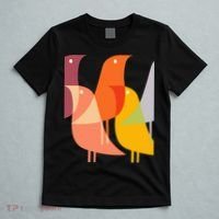 Bird Print Art Deco 60s Style Minimal Hippy Retro Cool T-Shirt thumb 5