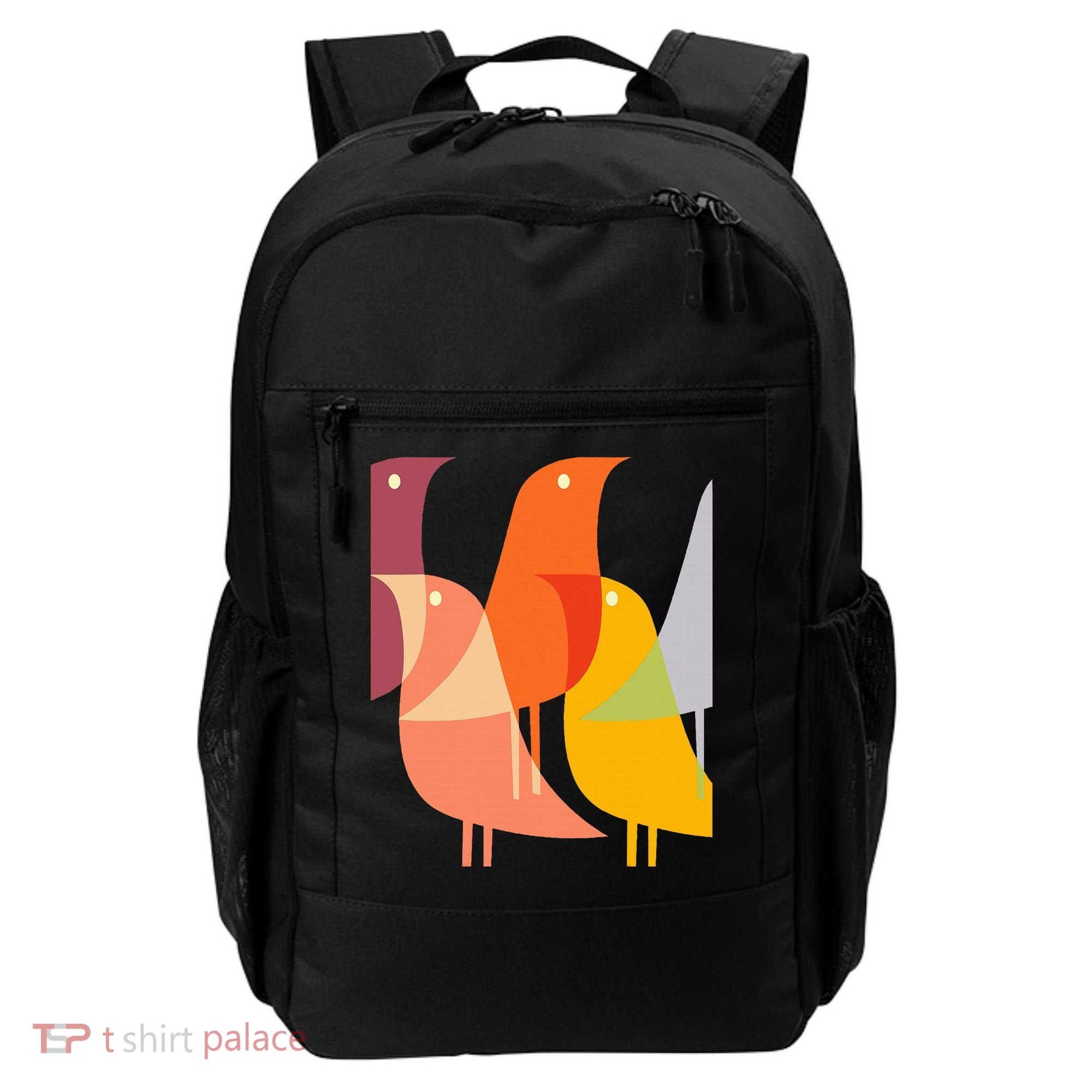 Bird Print Art Deco 60s Style Minimal Hippy Retro Cool Backpack