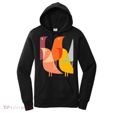Bird Print Art Deco 60s Style Minimal Hippy Retro Cool Women's Hoodie
