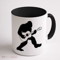 Bigfoot Playing Acoustic Guitar Coffee Mug thumb 1