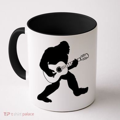 Bigfoot Playing Acoustic Guitar Coffee Mug