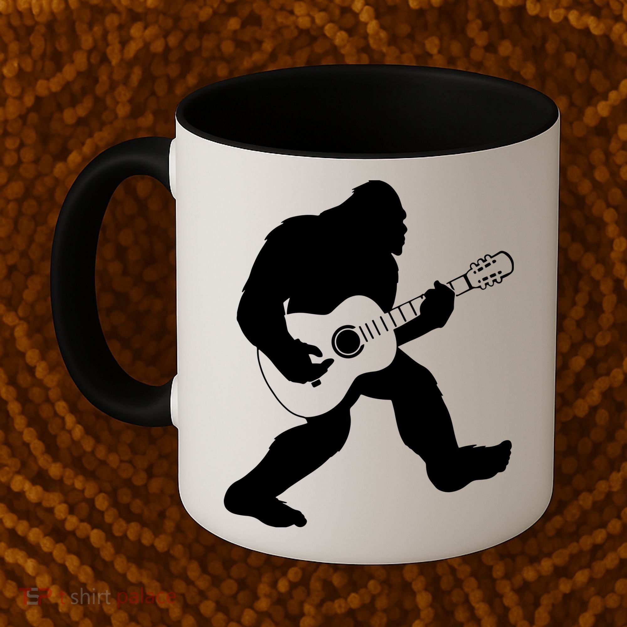 Bigfoot Playing Acoustic Guitar Coffee Mug