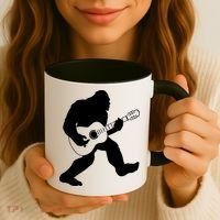 Bigfoot Playing Acoustic Guitar Coffee Mug thumb 3