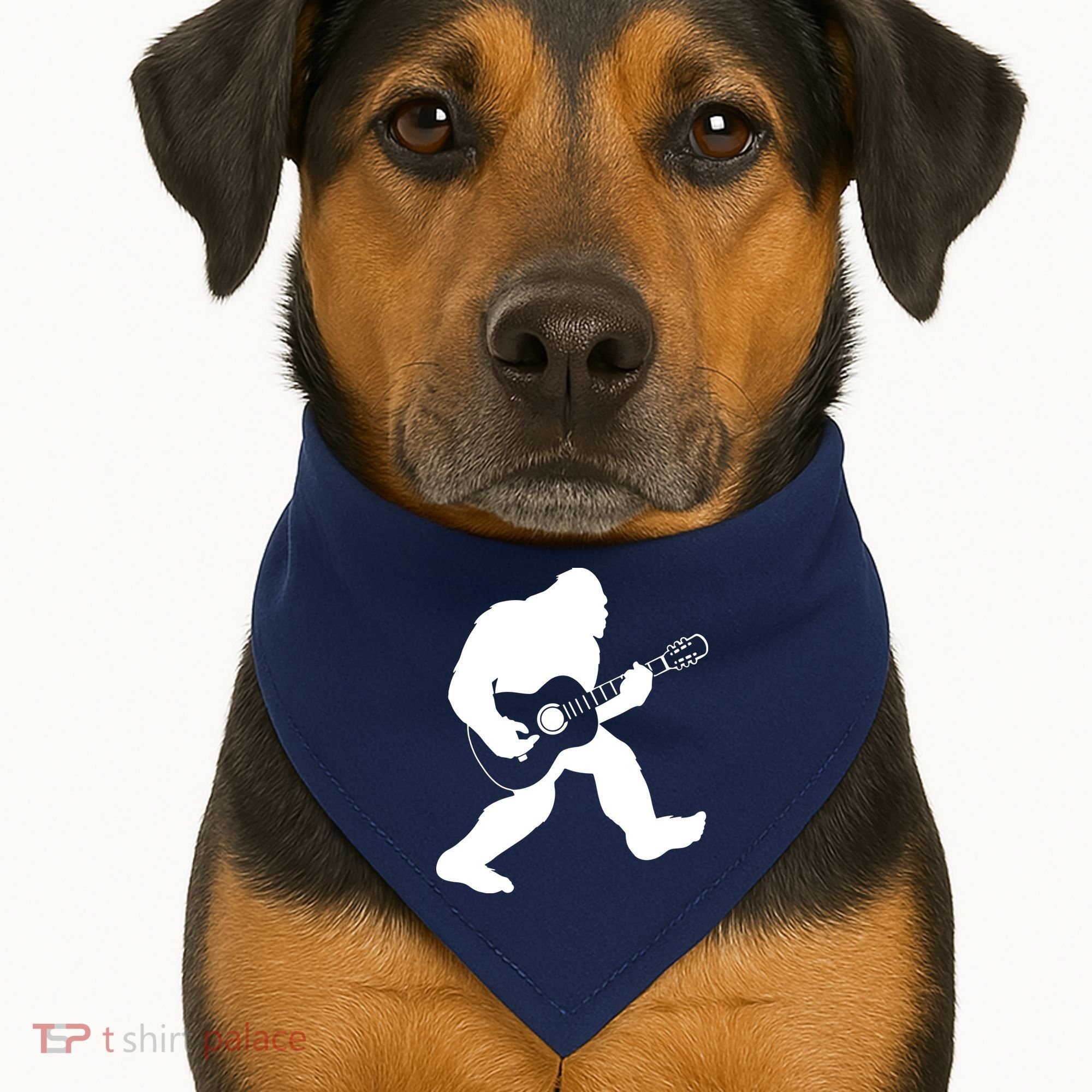 Bigfoot Playing Acoustic Guitar USA-Made Doggie Bandana