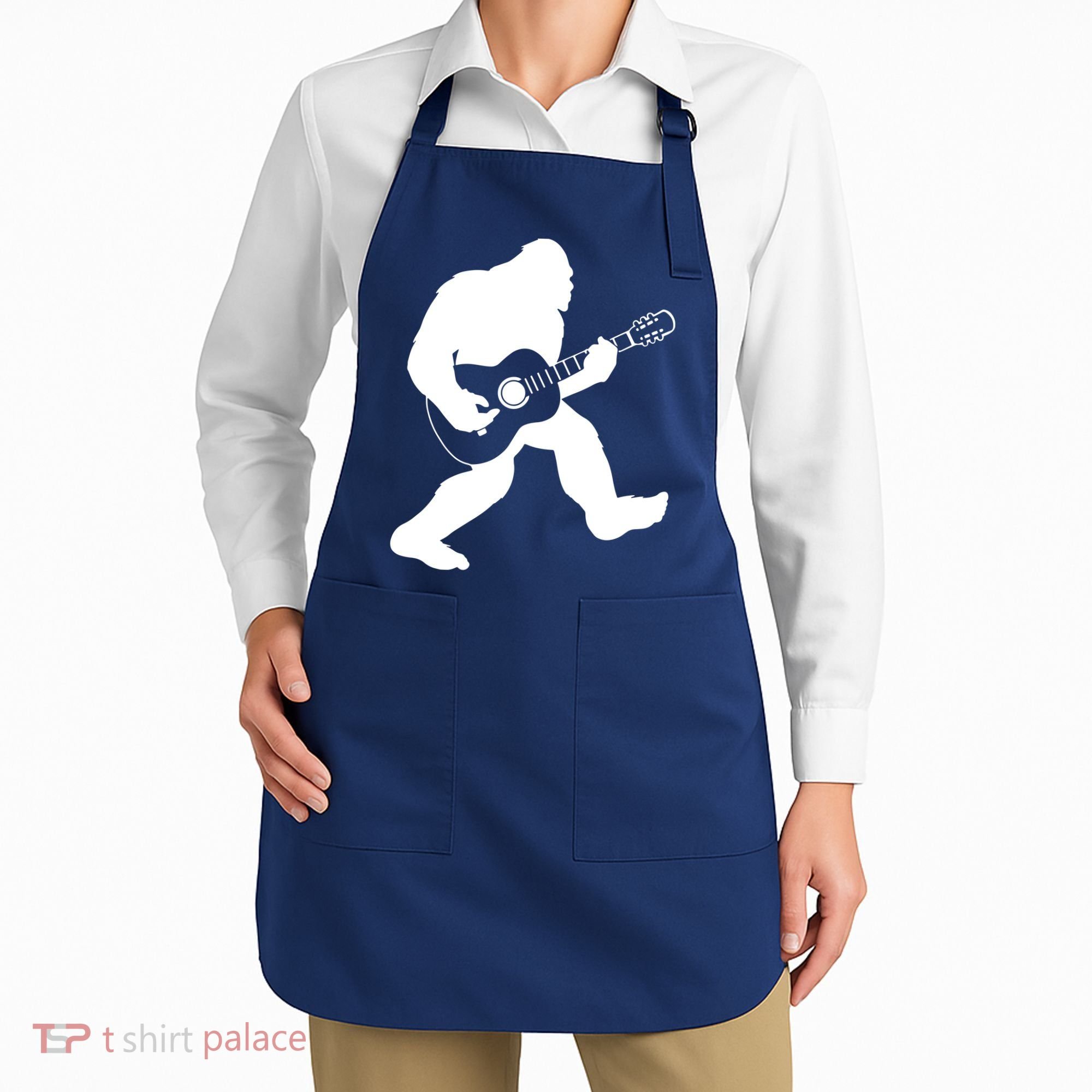 Bigfoot Playing Acoustic Guitar Apron