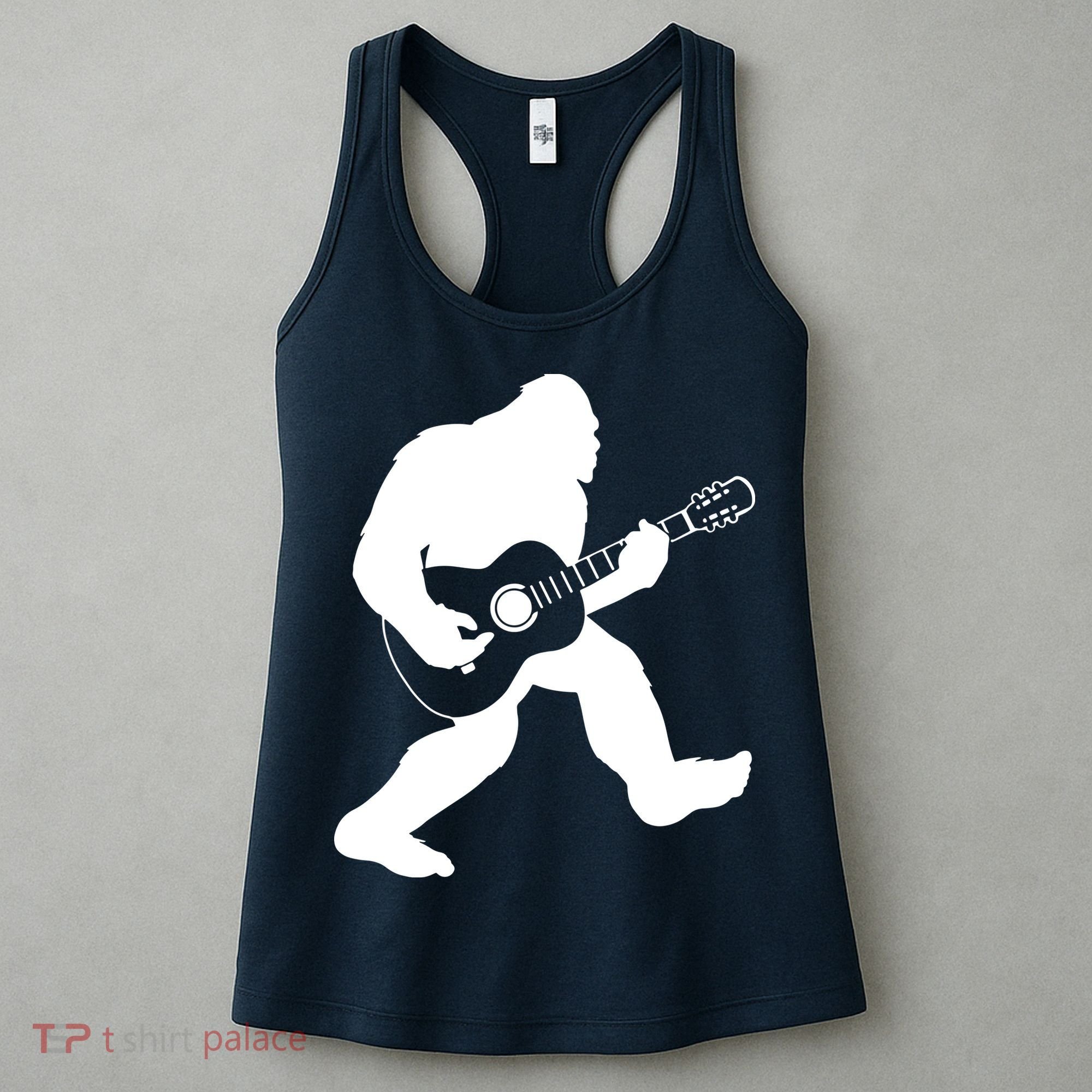 Bigfoot Playing Acoustic Guitar Women's Tank Top