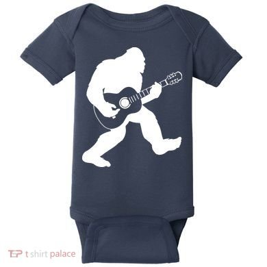 Bigfoot Playing Acoustic Guitar Baby Bodysuit