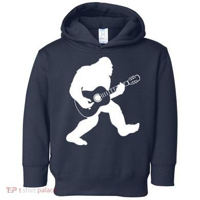 Bigfoot Playing Acoustic Guitar Toddler Hoodie
