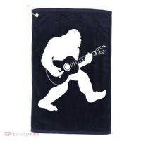 Bigfoot Playing Acoustic Guitar Golf Towel thumb 0
