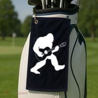 Bigfoot Playing Acoustic Guitar Golf Towel thumb 2