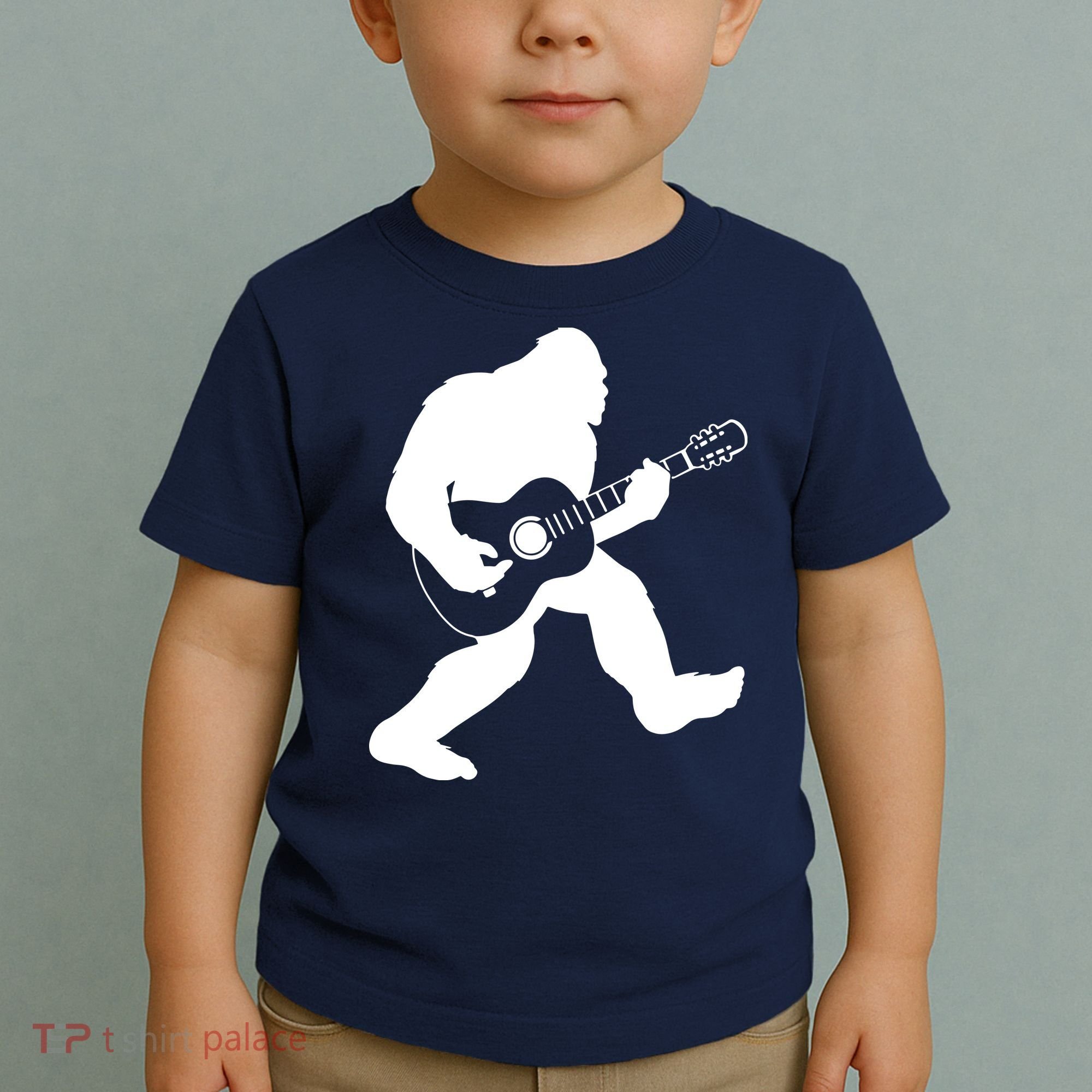 Bigfoot Playing Acoustic Guitar Toddler T-Shirt