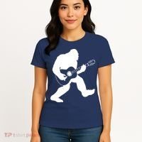 Bigfoot Playing Acoustic Guitar Women's T-Shirt thumb 4