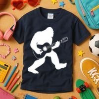 Bigfoot Playing Acoustic Guitar Kids T-Shirt thumb 3