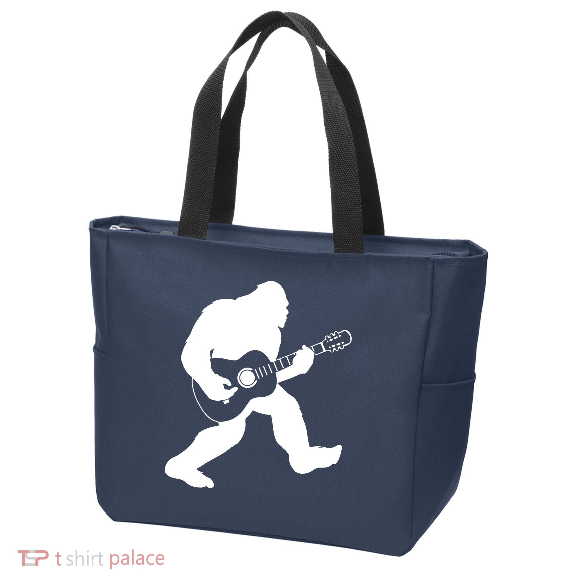 Bigfoot Playing Acoustic Guitar Tote Bag