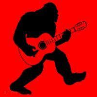 Bigfoot Playing Acoustic Guitar Santa Hat thumb 1