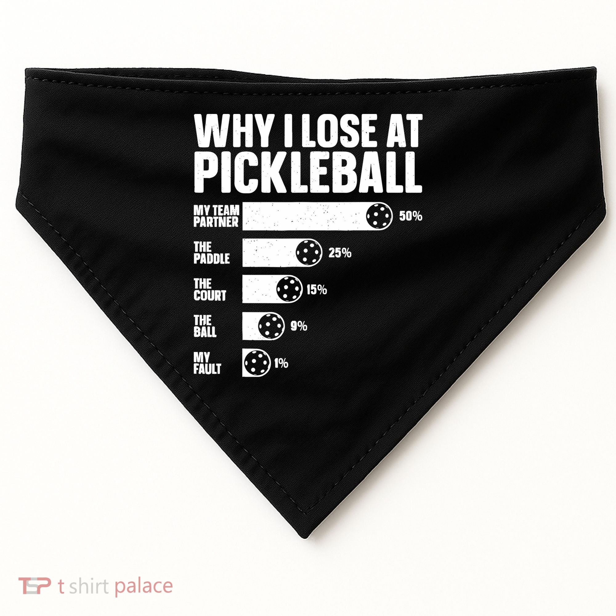 Best Pickleball Art For Sport Pickleball Player USA-Made Doggie Bandana