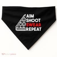 Billiard Pool Aim Shoot Swear Repeat USA-Made Doggie Bandana thumb 0