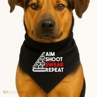 Billiard Pool Aim Shoot Swear Repeat USA-Made Doggie Bandana thumb 1