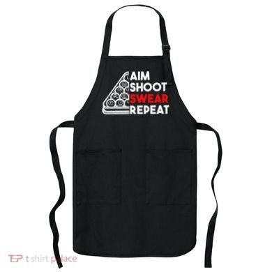 Billiard Pool Aim Shoot Swear Repeat Apron