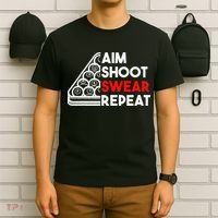 Billiard Pool Aim Shoot Swear Repeat T-Shirt thumb 6