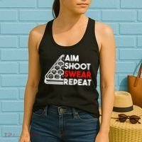 Billiard Pool Aim Shoot Swear Repeat Women's Tank Top thumb 2