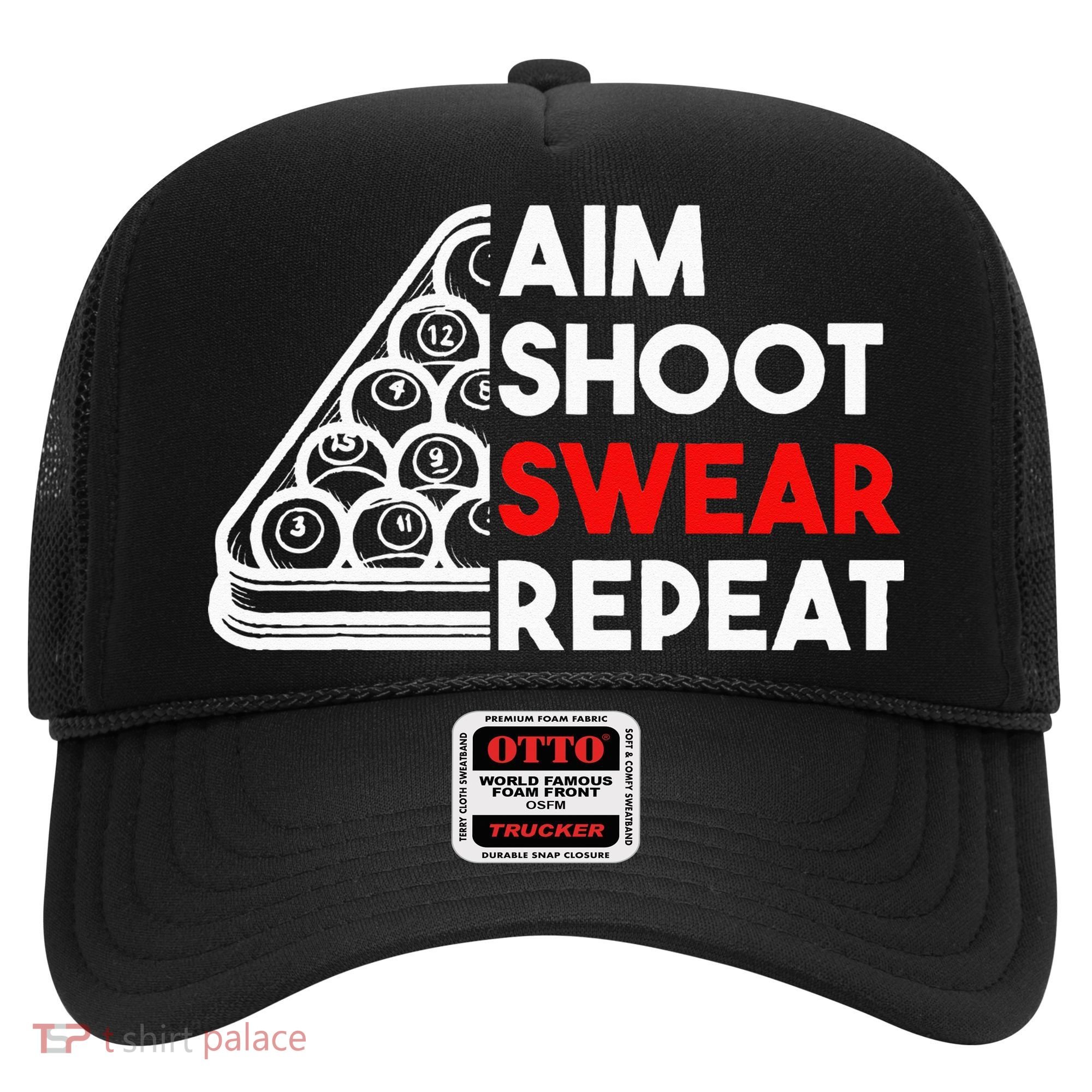 Billiard Pool Aim Shoot Swear Repeat Hat
