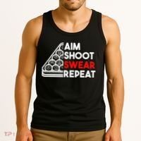 Billiard Pool Aim Shoot Swear Repeat Tank Top thumb 3