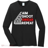 Billiard Pool Aim Shoot Swear Repeat Women's Long Sleeve Shirt thumb 0