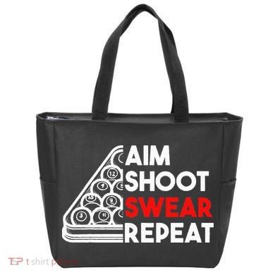 Billiard Pool Aim Shoot Swear Repeat Tote Bag