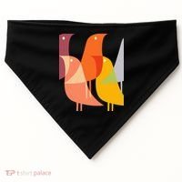Bird Print Art Deco 60s Style Minimal Hippy USA-Made Doggie Bandana thumb 0