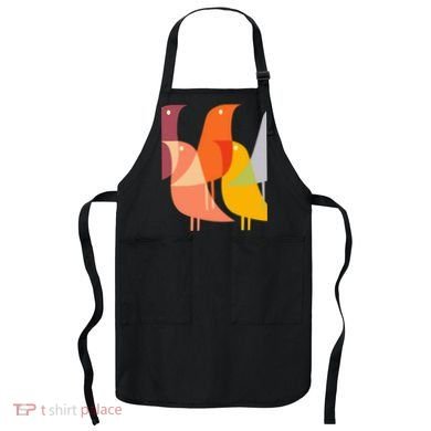 Bird Print Art Deco 60s Style Minimal Hippy Apron