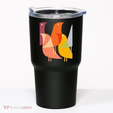 Bird Print Art Deco 60s Style Minimal Hippy Tumbler