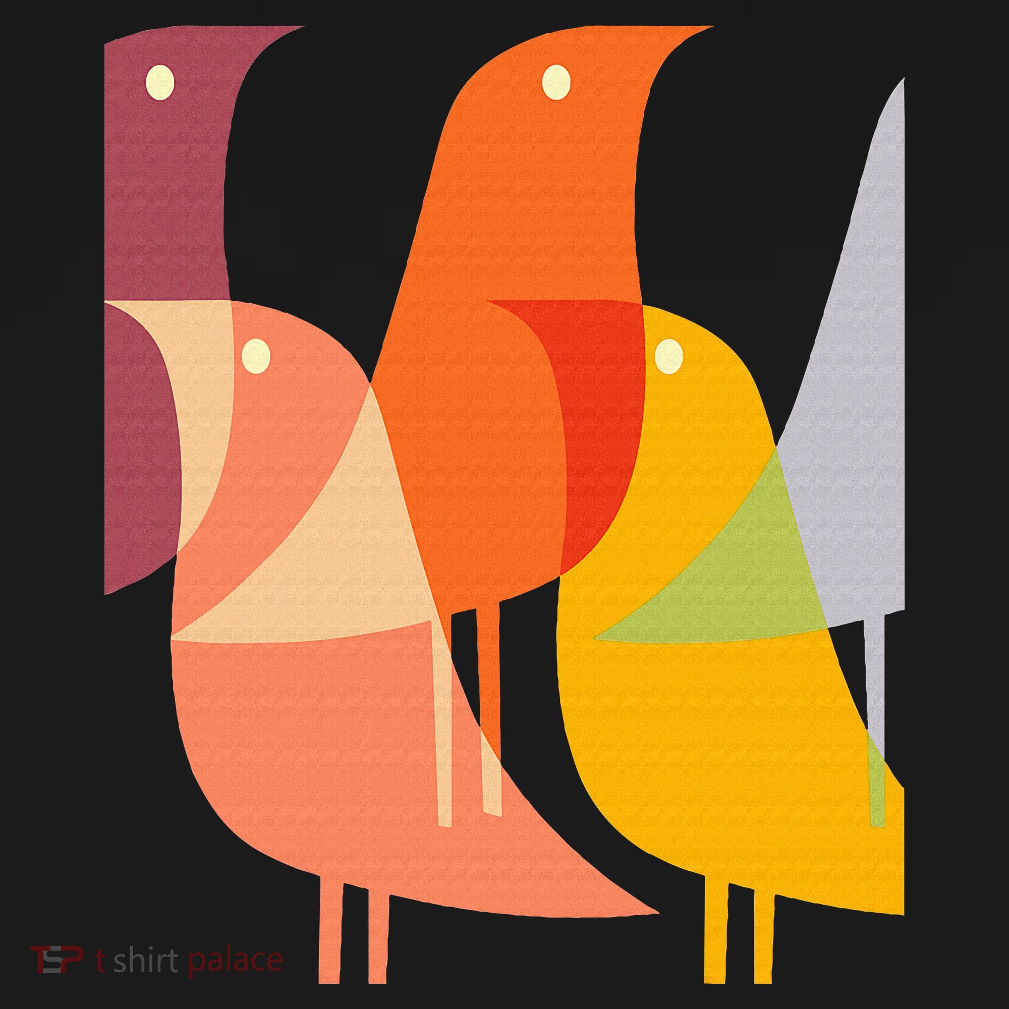 Bird Print Art Deco 60s Style Minimal Hippy Toddler Hoodie