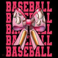 Baseball Player Baseball Girl Mom Mothers Day Coquette Bow Stripe Pom Pom Beanie thumb 2