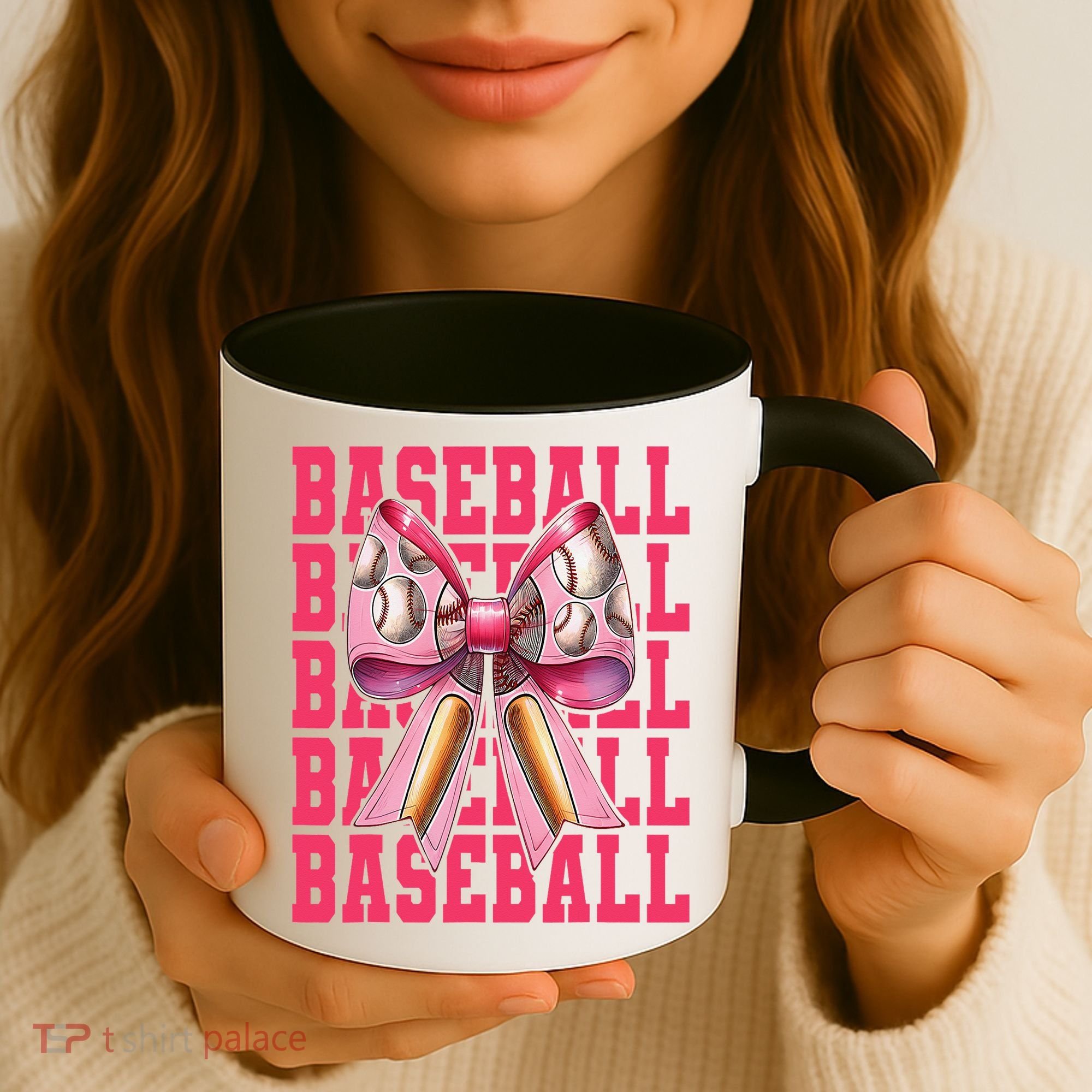 Baseball Player Baseball Girl Mom Mothers Day Coquette Bow Coffee Mug