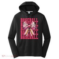 Baseball Player Baseball Girl Mom Mothers Day Coquette Bow Performance Fleece Hoodie thumb 0