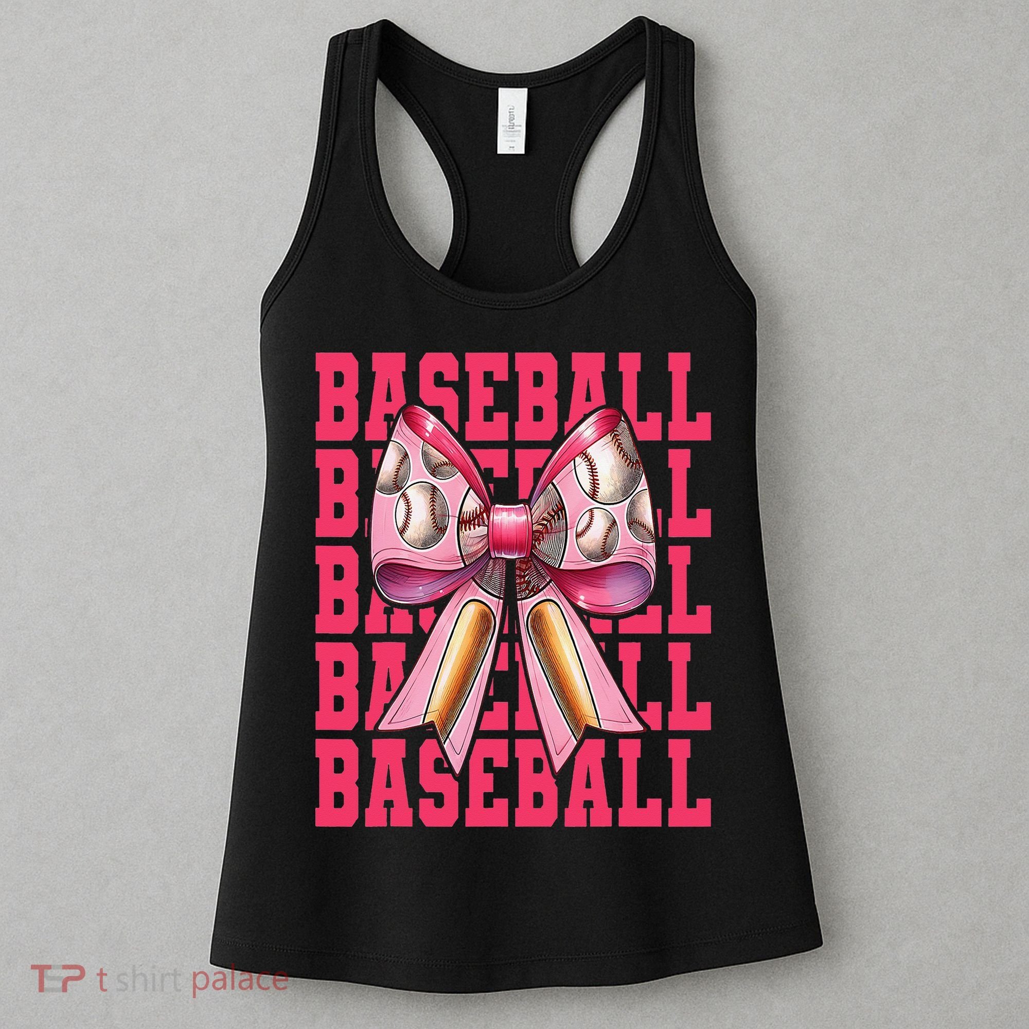 Baseball Player Baseball Girl Mom Mothers Day Coquette Bow Women's Tank Top