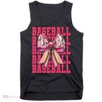 Baseball Player Baseball Girl Mom Mothers Day Coquette Bow Tank Top thumb 0