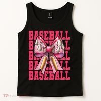 Baseball Player Baseball Girl Mom Mothers Day Coquette Bow Tank Top thumb 2