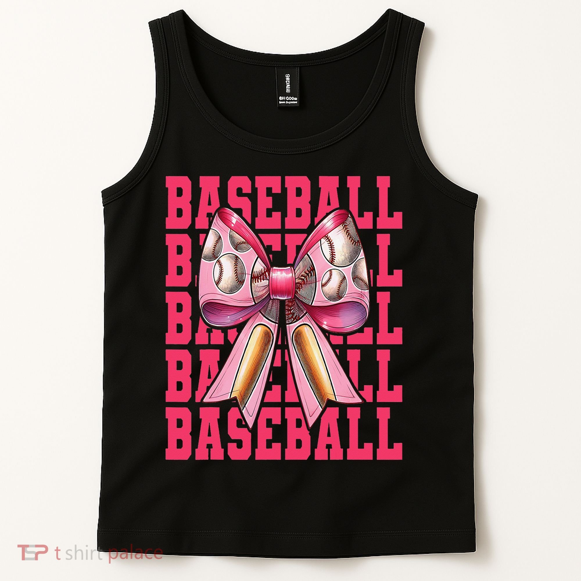 Baseball Player Baseball Girl Mom Mothers Day Coquette Bow Tank Top