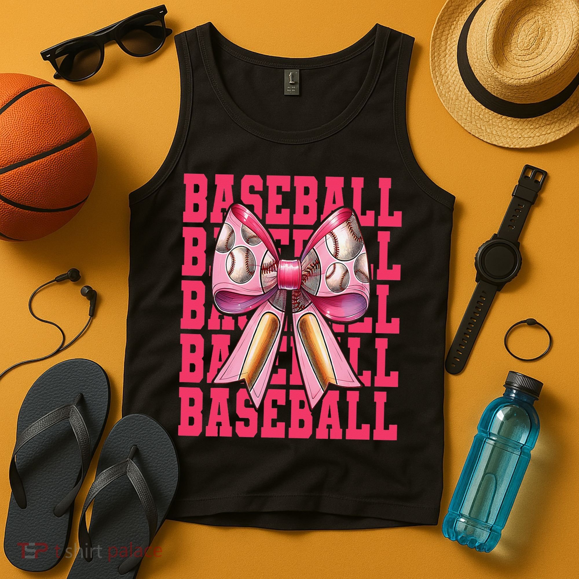 Baseball Player Baseball Girl Mom Mothers Day Coquette Bow Tank Top