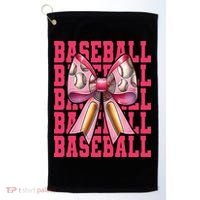 Baseball Player Baseball Girl Mom Mothers Day Coquette Bow Golf Towel thumb 0